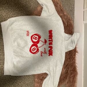 Hoodie - Gray with Red Print